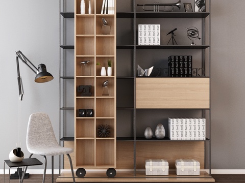  北欧装饰柜 装饰架3d模型 