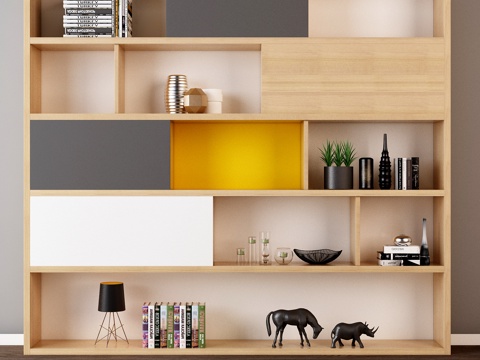  现代北欧装饰柜 装饰架3d模型 