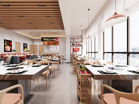  火鍋店3d模型 