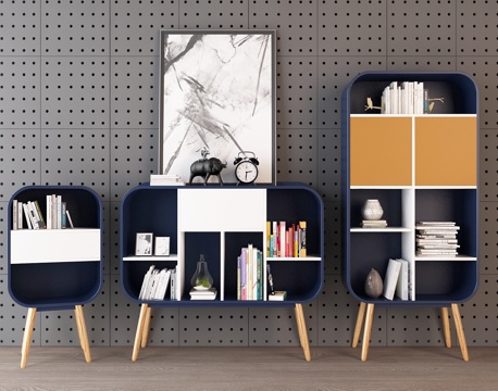  北欧装饰柜 边柜 鞋柜 书柜3d模型 