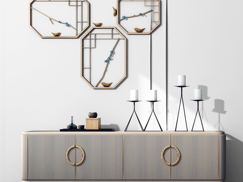  新中式风格装饰柜3d模型 