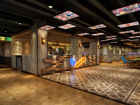  现代网咖 网吧 电竞 娱乐场所3d模型 