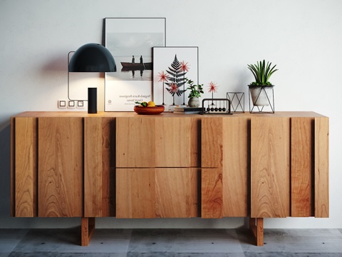  工业风装饰柜 摆件组合3d模型 