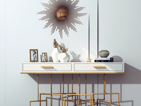  现代轻奢风格装饰柜3d模型 