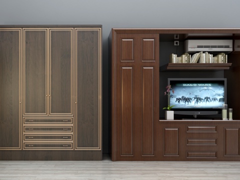  中式衣柜 新中式衣柜 现代衣柜 整体衣柜 推拉衣柜门 衣3d模型 