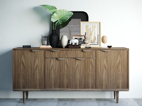  现代装饰柜 摆件组合3d模型 