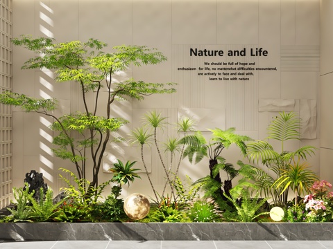  現(xiàn)代室內(nèi)景觀 景觀造景 庭院景觀 植物堆 植物組合 花壇花池3d模型 