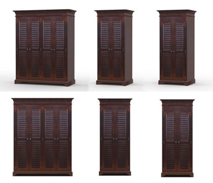  美式衣柜组合3d模型 