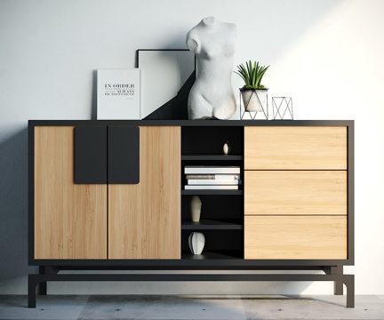  现代装饰柜 摆件组合3d模型 