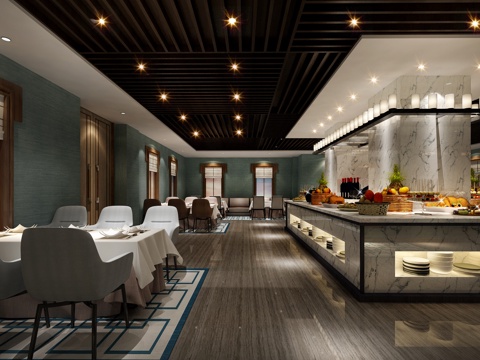  餐廳3d模型 