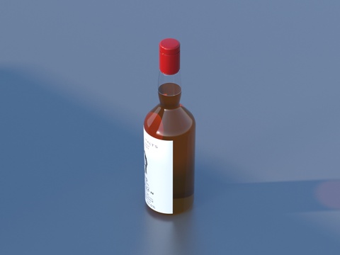  洋酒 葡萄酒 威士忌 酒瓶 玻璃瓶3d模型 