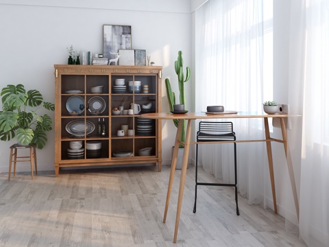  北欧餐边柜 吧台 橱柜3d模型 