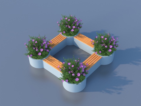 树池 坐凳 花坛3d模型 
