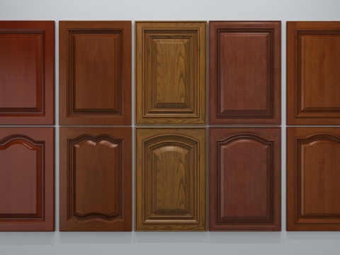  欧式实木橱柜门板3d模型 