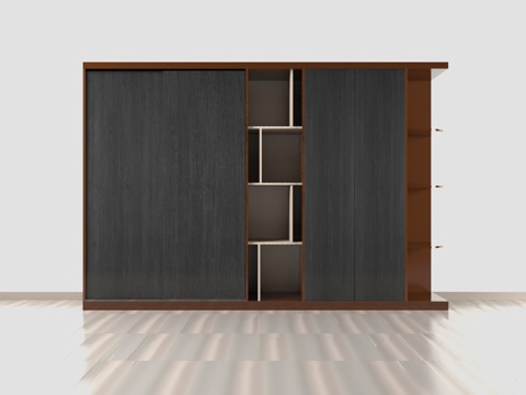  中式推拉衣柜3d模型 