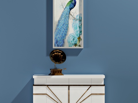  现代装饰柜 边柜 鞋柜 装饰画3d模型 