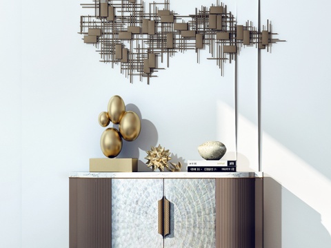  现代轻奢风格装饰柜3d模型 