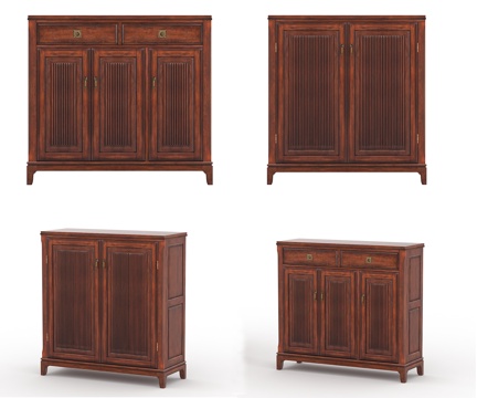  中式鞋柜 边柜3d模型 