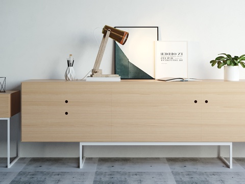  北欧装饰柜 摆件组合3d模型 