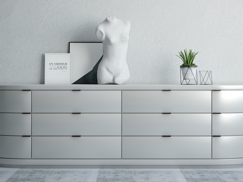  工业风 装饰柜 摆件组合3d模型 