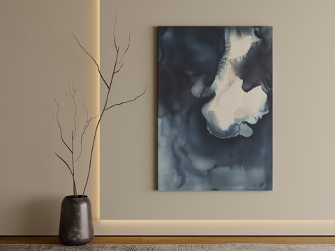 现代挂画 客厅玄关挂画 抽象画3d模型 