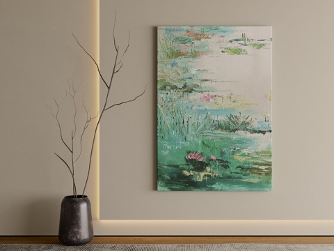  现代挂画 客厅玄关挂画 抽象画3d模型 