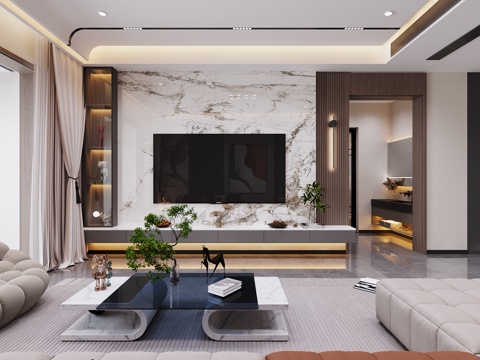  現(xiàn)代客餐廳3d模型 