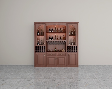  简欧美式鞋柜 衣柜 书柜 酒柜3d模型 