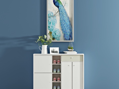  现代鞋柜 边柜 装饰柜 装饰画3d模型 