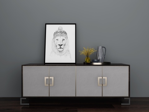  新中式装饰柜3d模型 