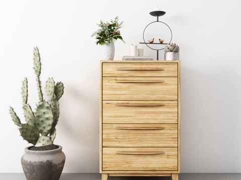  现代边柜斗柜饰品3d模型 