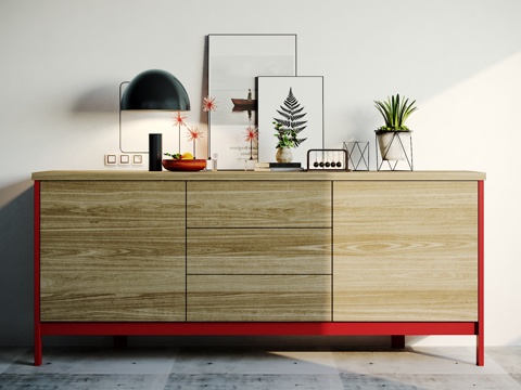  北欧装饰柜 摆件组合3d模型 