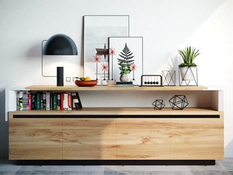  北欧装饰柜 摆件组合3d模型 