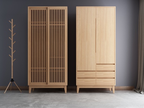  新中式衣柜家具组合3d模型 