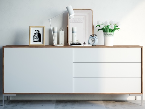  北欧装饰柜 摆件组合3d模型 