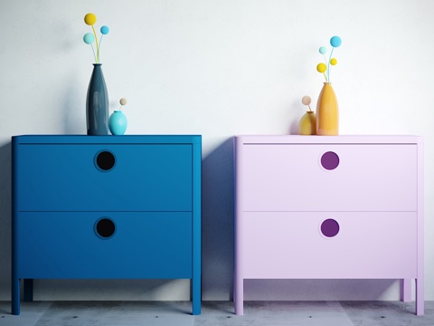  现代装饰柜 摆件组合3d模型 