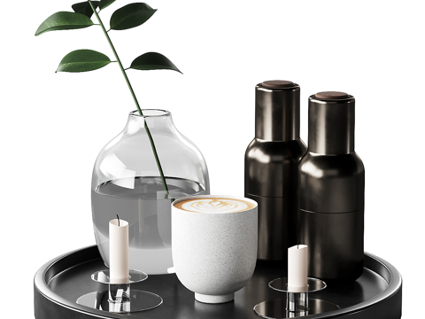  现代茶具 托盘3d模型 