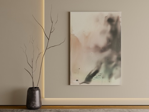  现代挂画 客厅玄关挂画 抽象画3d模型 