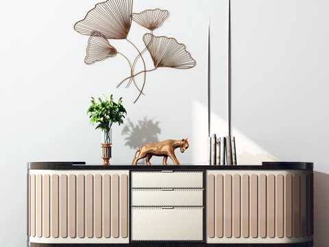  现代轻奢风格装饰柜3d模型 