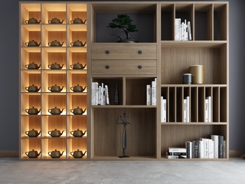  新中式装饰柜陈列柜装饰柜组合3d模型 