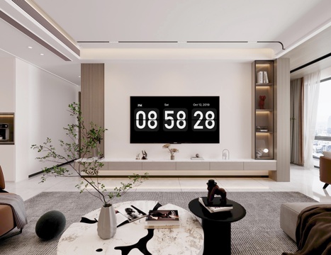  現(xiàn)代客餐廳3d模型 
