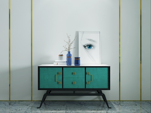  现代美式玄关柜餐边柜3d模型 