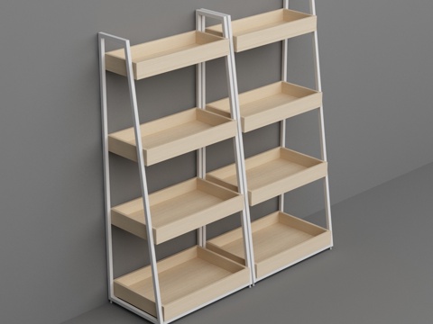  超市便利店展示促销可移动货架3d模型 