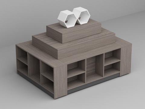  超市商品展示流水台促销展台3d模型 