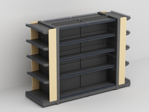  超市便利店商品展示货架3d模型 