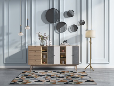  北欧边柜 落地灯 吊灯 装饰品3d模型 