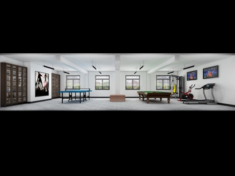  现代休闲室 健身室 台球室 桌球室3d模型 