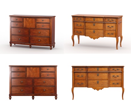  美式边柜玄关柜组合3d模型 