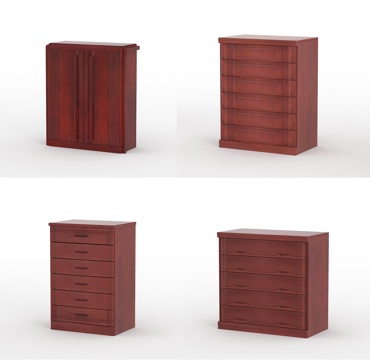  美式实木斗柜组合3d模型 