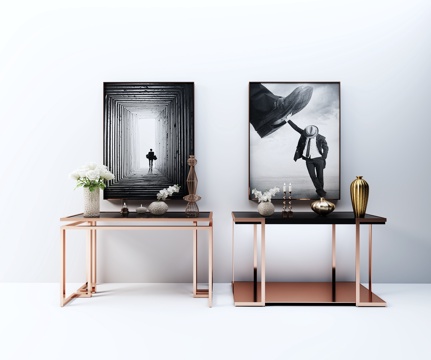  现代轻奢玄关柜3d模型 